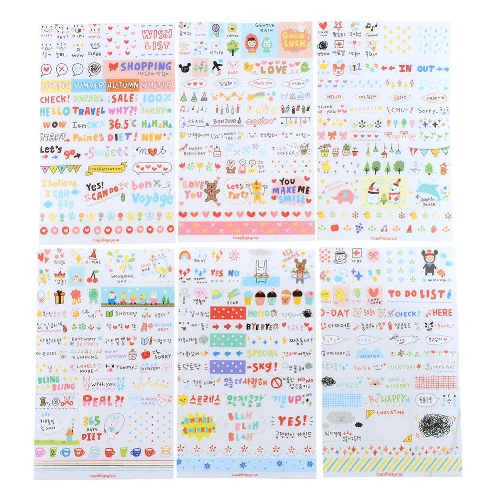 Cute Lovely 6pcs/lot Paper Book Stickers Sticker Decor Decoration Stickers Cartoon For Kids Baby Toys