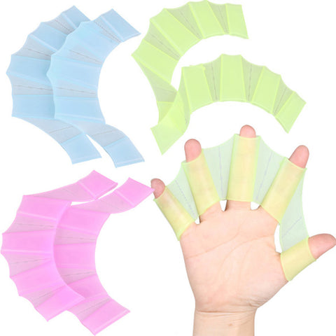 High Quality Silicone Hand Swimming Fins Flippers Swim Palm Finger Webbed Gloves Paddle S M L