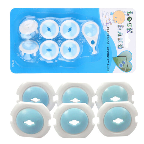 6pcs Baby Safety Children Baby Kids Electric Socket Security Lock Protection Safe Lock Cover Plug Two Pin Phase Safety Products