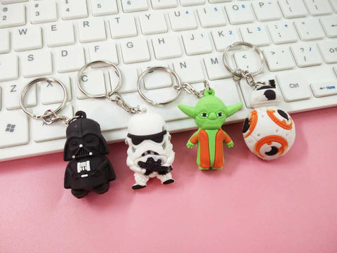 2017 New Star Wars Figures toy Black Knight Darth Vader Stormtrooper BB8 Yoda model Action Figures toys keychain bag ornaments