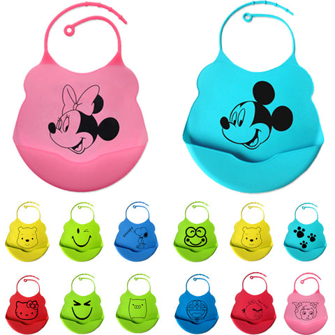 18colors new design Baby bibs waterproof silicone feeding baby saliva towel newborn cartoon waterproof aprons Baby Bibs