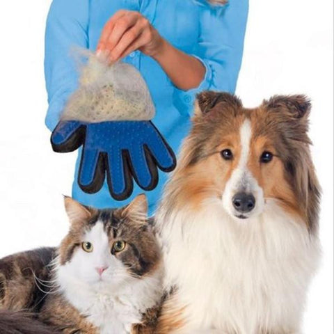 Pet Dog Product Silicone Massage True Touch Glove Deshedding Gentle Efficient Grooming Bath Supplies Blue Mascotas Cachorro Hond