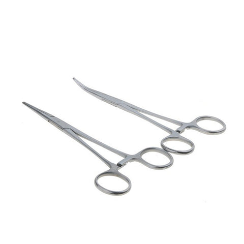 1pc Pet Medical stainless steel straight/curved head Ratchet hemostatic forceps forceps needle holder for pet hair clamp pliers