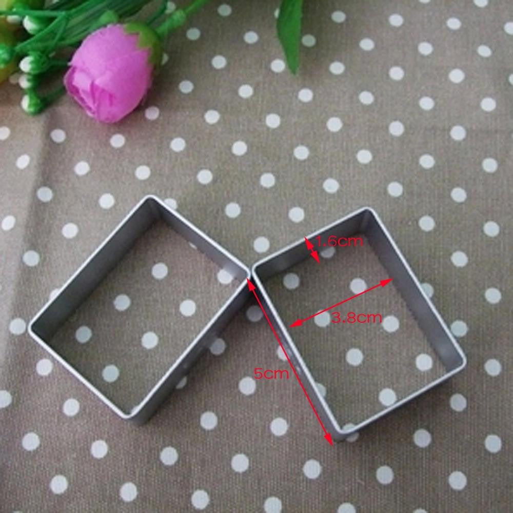 Hot Sell Wholesale Aluminum Bakeware Mould Fondant Cookie Cutters Biscuit Mold Kitchen DIY Rectangle high quality