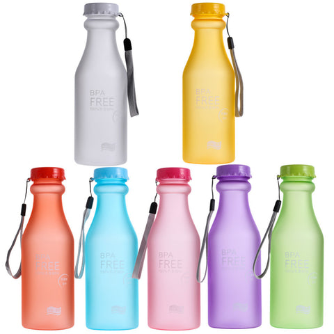 550ML Candy Colord Portable Leak-proof Sports Water Bottle Unbreakable Plastic Lemon Juice Cup Drinkware