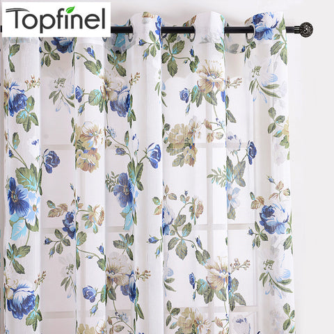 Brand New 2016 Top Finel Modern Luxury Tulle Curtains for Living Room Bedroom Floral Print Sheer Curtain Window Treatments