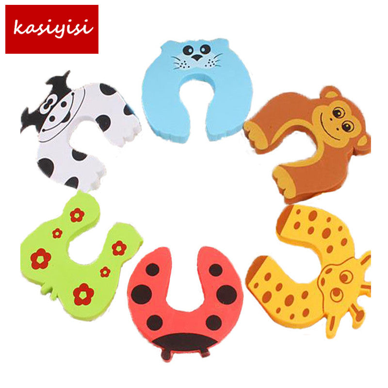 5pcs Kids Baby Cartoon Animal Jammers Stop Edge & Corner Guards Door Stopper Holder lock Safety Finger Protector