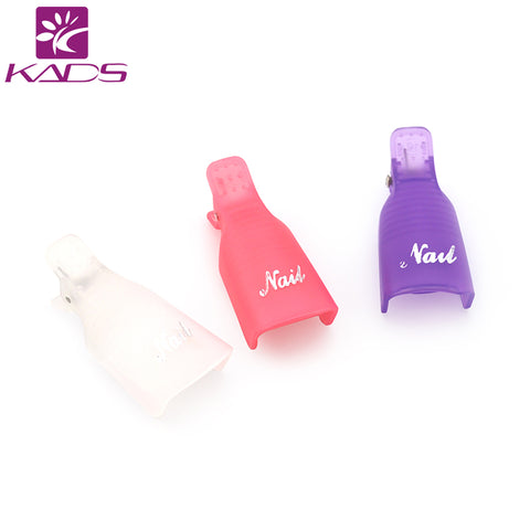 KADS 10pcs/set Without Package Plastic Nail Tool Acrylic Nail Art Soak Off UV Gel Nail Polish Remover Wrap Clip Cap Nail Product