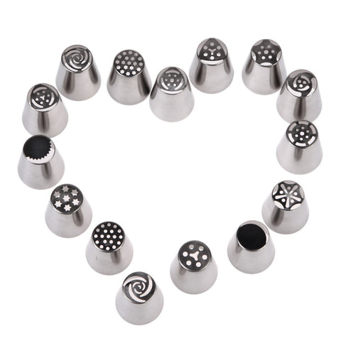 15pcs Russian Tulip Flower Icing Piping Nozzles Cake Decorating Tools Cupcake Cream Pastry Bakeware Products For Kitchen