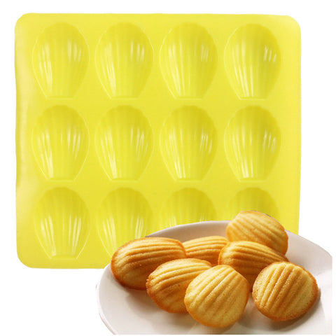 DIY 12 Cavity Silicone Bakeware Silicone Cake Pan Baking Tools Shell Shape Madeleine Cookie Mold Biscuit Mold Cookie Cutter