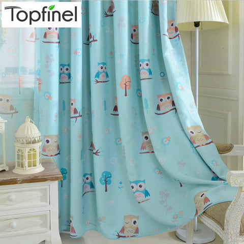 2015 cartoon owl shade blinds finished window blackout curtains for children kids bedroom windows treatments fabric