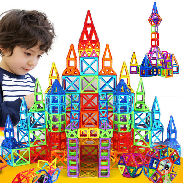 164pcs-64pcs Mini Magnetic Designer Construction Set Model & Building Toy Plastic Magnetic Blocks Educational Toys For Kids Gift