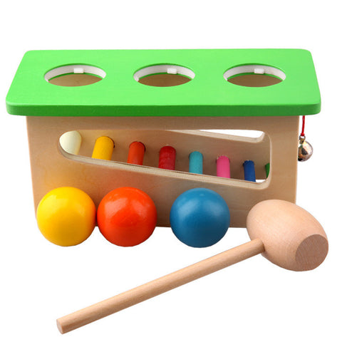 Children Baby Wood Sound Knock Ball Percussion Punch and Drop Instruments Pound Pounding and Roll Bench Tower ,2,3,4,year old