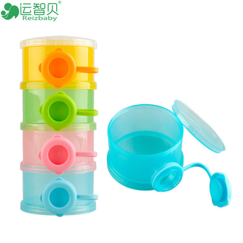 Four-lattice brand newborn baby food storage containers bpa free cups formula milk powder box dispenser care products for baby