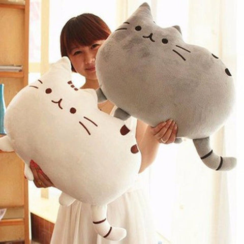 40*30cm New Kawaii Pusheen Cat Pillow With Zipper Only Skin Without PP Cotton Biscuits Kids Toys Big Cushion Cover Peluche Gifts