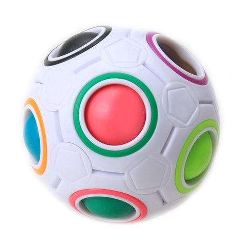 1* Fun Creative Spherical Magic Cube Speed Rainbow Ball Football Puzzles Kids Educational Learning Toys for Children Adult Gifts