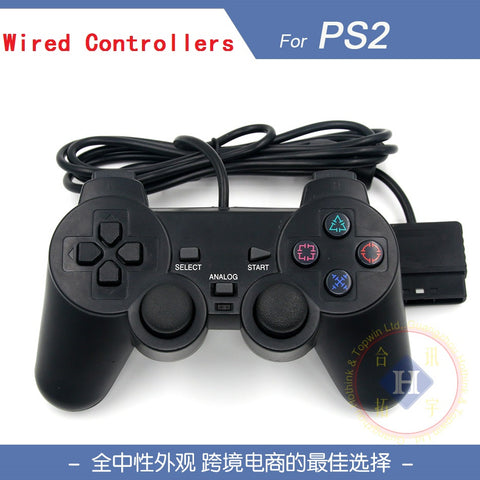 Black Wired Controller 1.8M Double Shock Remote joystick Gamepad Joypad for PlayStation 2 PS2