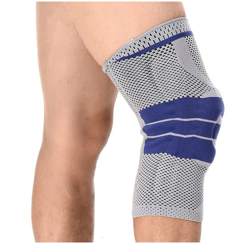 1 PC Grey Elastic Knee Support Brace Kneepad Adjustable Patella Knee Pads Basketball Safety Guard Strap Protector Silica Gel