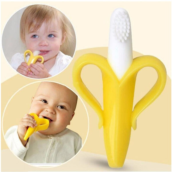 Hot Sale Safety Banana Baby Teether Teething Toothbrush Stick Chews Teething Rings Hygiene Baby Toys Dental Care Free Shipping