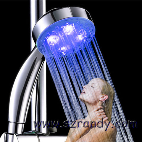 LED Shower head Hand Held square Automatic color changing Shower Water Saving temperature Bathroom Accessories