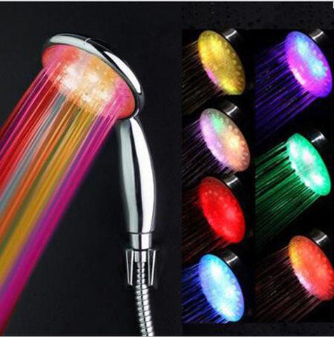 Multicolor Led handheld Shower Head with Temperature Digital Display 3 Color Or 7 Colors Change Water Powered led shower spray