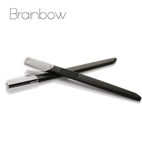 Brainbow 2pcs/Lot Eyebrow Trimmer Makeup Sharp Stainless Steel Eyebrow Knife Hair Revomal Scraper Shaping Shaver Beauty Tools