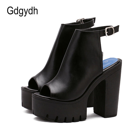 Gdgydh Hot Sale European Women Summer Shoes Slingbacks High Heels Sandals Platform Causel Shoes for Party 2017 New Size 35-40