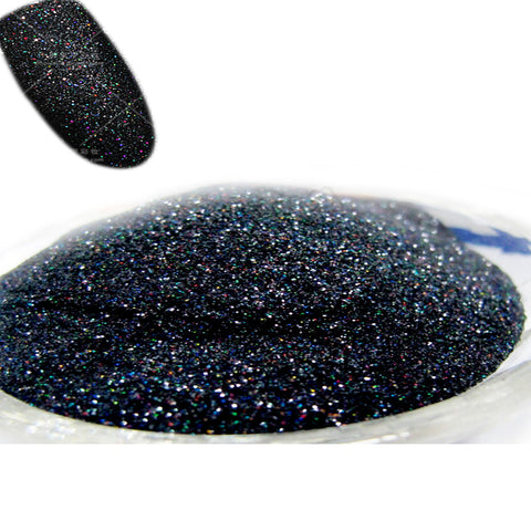 Holographic Colorful Laser Black Glitter 0.2mm Nails Art Manicure UV Tip Powder Dust Nail Tips Decoration N49