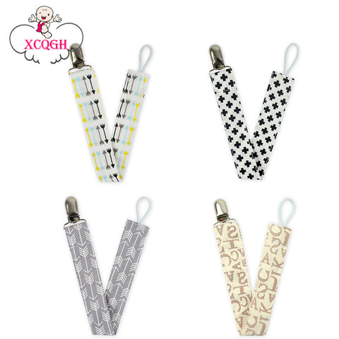 Baby Pacifier Clip Chain Cotton Strap Dummy Clip Holder Metal Pacifier Clips Soother Holder For Nipples Children Feeding