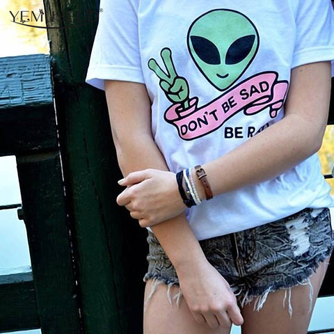 YEMUSEED Summer Casual Aliens Tees Students Comfortable T-shitt Femininas Tops