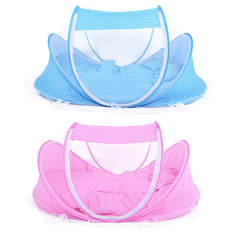 4pcs/Set Baby Crib Sets Portable Folding Type Comfortable Infant Pad with Sealed Mosquito Net Baby Mosquito Net Baby Bedding