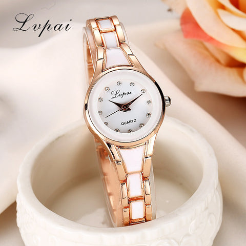 Lvpai 2016 Brand Women Watches Alloy Crystal Wristwatches Women Dress Watches Gift Women Gold Fashion Luxury Quartz Watch