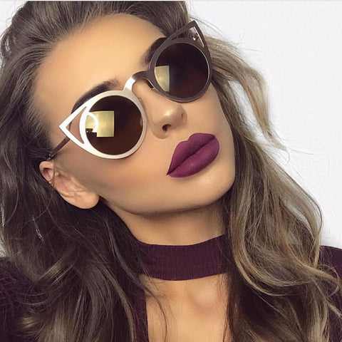 ROYAL GIRL 2017 New Women Sunglasses Vintage Cat Eye Sun glasses Metal Eyeglasses Frames Mirror Shades Sexy Sunnies ss309