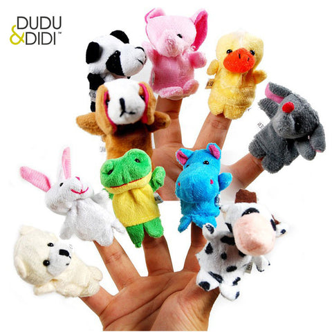 10 pcs/lot, Baby Plush Toy/ Finger Puppets/Tell Story Props(10 animal group) Animal Doll /Kids Toys /Children Gift WJ208