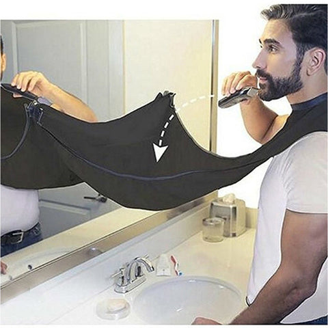 Man Pongee Beard Care Shave Apron Bib Trimmer Facial Hair Cape Sink Black Shaving Clean Tool Household Cleaning Protection