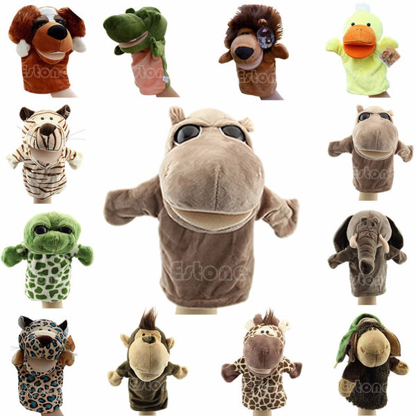 Child Kids Cute Plush Velour Animals Hand Puppets Chic Designs Learning Aid Toys Dolls