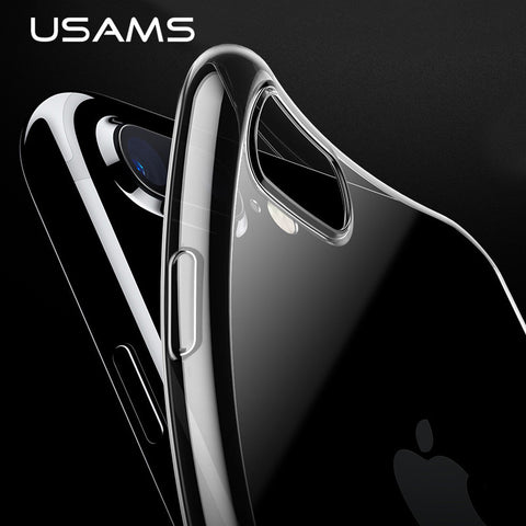 USAMS Luxury TPU Case For iPhone 7 & iPhone 7 Plus Case 0.8mm Ultra Thin Case for iPhone7 4.7 & 5.5 Cover with Dust Plug Design