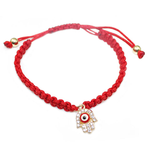 Red String handmade hamsa hand eye charm bracelet bring you lucky protect peaceful friendship turkish jewelry pulsera cuerda
