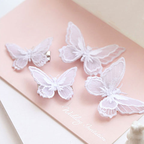 1PC Fashion Cute Butterfly Hair Clip Hairpins Double Layer Embroidery Headbands For Women Girls Hairgrips Hair Accessories