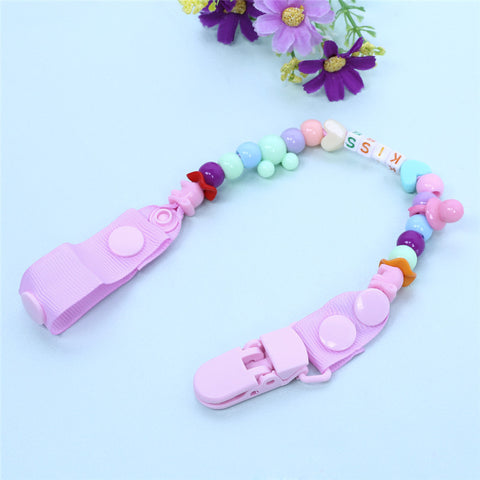 New Baby Pacifier Clip Pacifier Chain Hand Made Funny Colourful Beads Dummy Clip Baby Soother Holder for Baby Kids