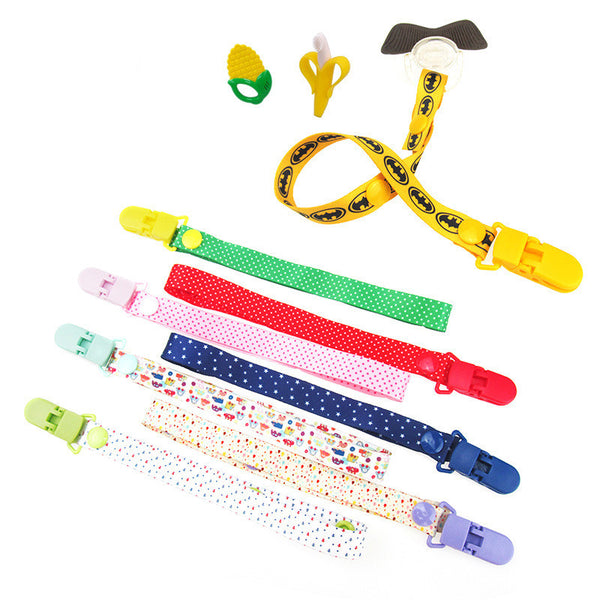 Cartoon Fixed Button Adjust Length Baby Pacifier Clip Plastic Dummy Holder Soother Chain Drop-resistant Buckle Strap Stroller