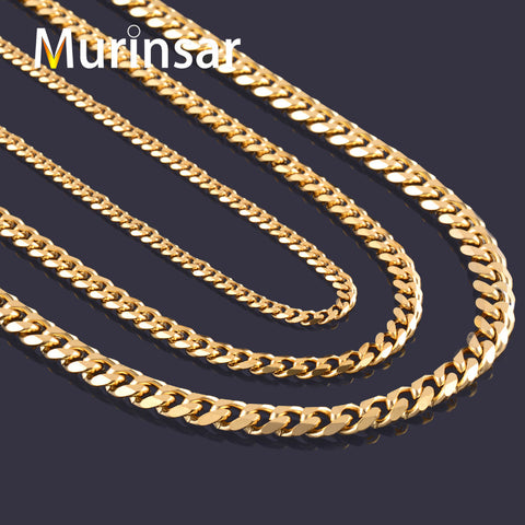 Width 3.6mm/5mm/7mm Stainless Steel Gold Chain Men Necklace Gold Filled Stainless Steel Link Chain Necklace Free Shipping
