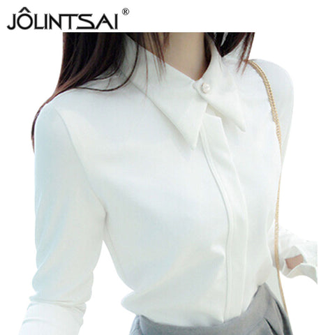 2016 Korean New White Shirt Chiffon Blusas Femininas Women White Black Blouses Elegant Woman Clothes