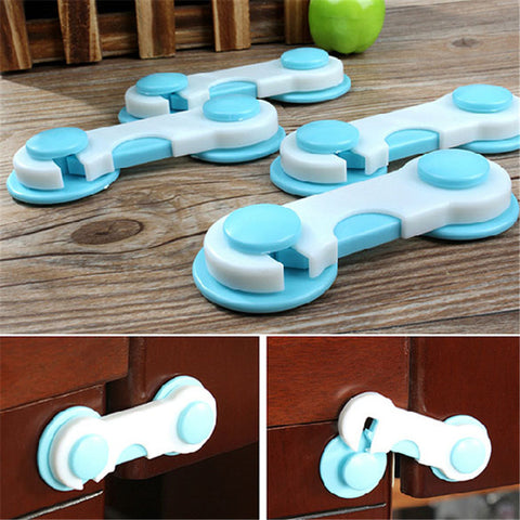 5pcs/Set Door Drawers Wardrobe Todder Kids Baby Safety Plastic Lock Pink Blue Cover