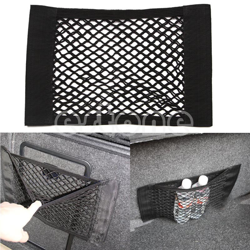 Fabric Car Back Rear Trunk Seat Elastic String Net Mesh Storage Bag Pocket Cage Black 2017 Hotest
