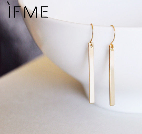 Top Sale Alloy Gold Color Number Simple Fashion Statement Earring 1 Shaped Pendant Earrings Hot Jewelry Wholesale For Women 2015