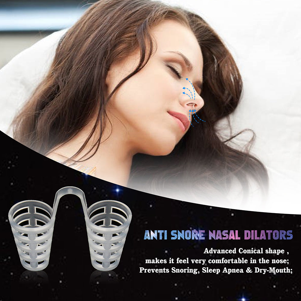 4pcs Healthy Sleeping Aid Equipment Stop Snoring Magnetic Anti Snore Apnea Nose Clip Anti-Snoring Breathe Aid Stop Snore Device