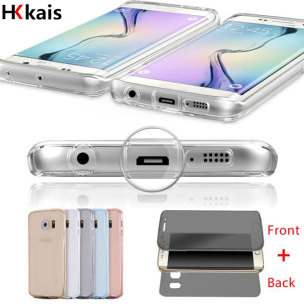 Front Transparent TPU Soft Touch Case full body Clear Cover For Samsung Galaxy S7 S7 Edge S8 Plus cover cases