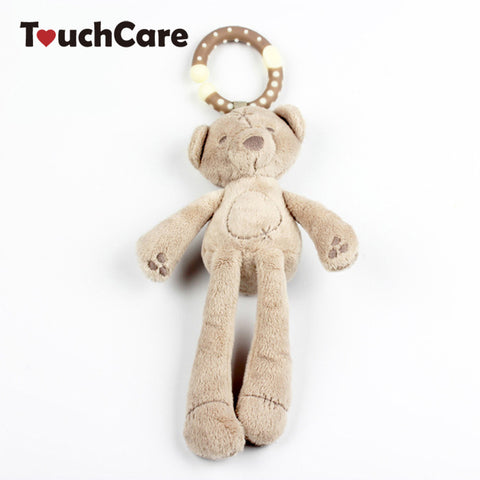 Infant Cute Cartoon Rabbit Bear Rattle Cotton Soft Baby Bed Stroller Hanging Bell Plush Toy Doll Musical Mobile Wind Chimes Toys