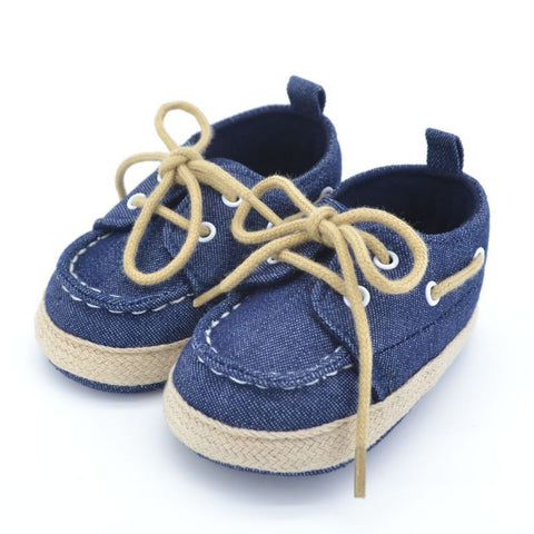 Toddler First Walkers Cotton Canvas Shoes Infant Sneaker Soft Bottom Baby Crib Shoes Lace 1-3Y Free Shipping